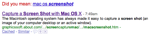 Google search for mac os screen shot