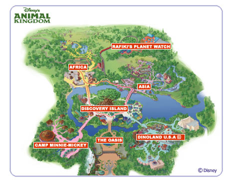 Map of Disney's Animal Kingdom park