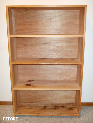 An empty bookshelf