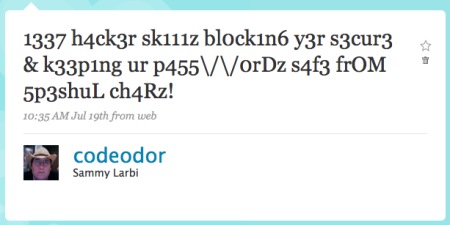 elite hacker skills blocking your secure and keeping your passwords safe from special characters