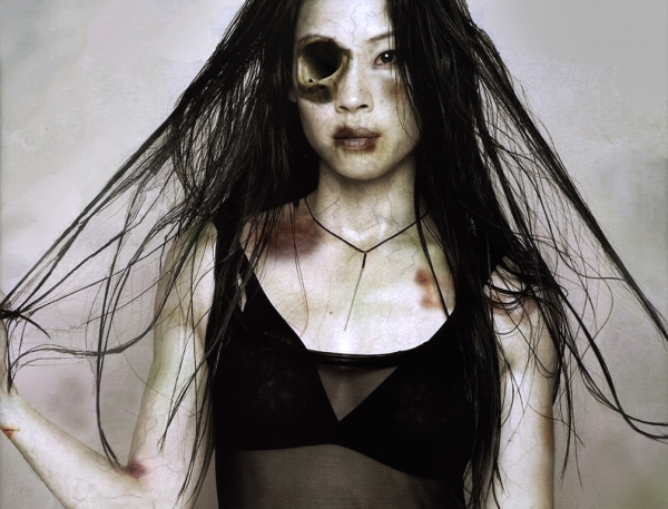 Lucy Liu photoshopped to be a zombie