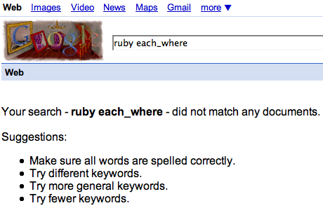 No search results for ruby each_where