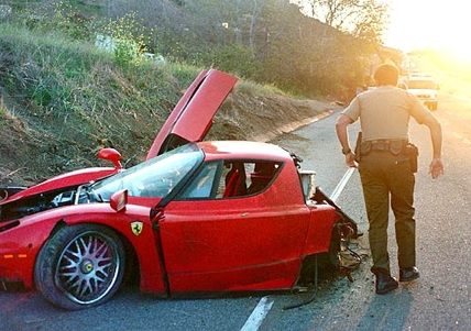 Ferrari wrecked on the Pacific Coast Highway