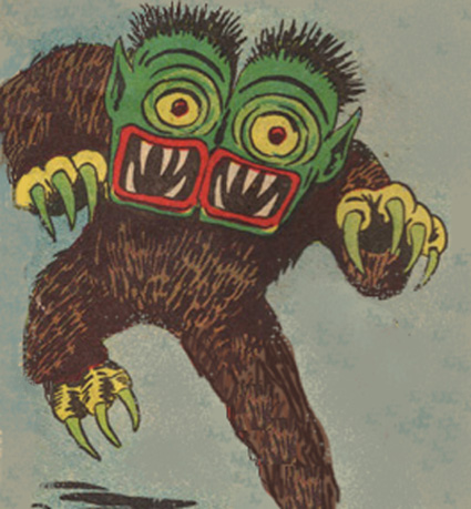 A two-headed monster from the comic Electro.